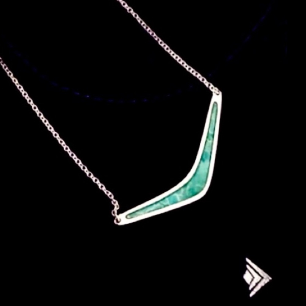 Silpada Sterling Silver & Turquoise Boomerang Necklace - Picture 5 of 14
